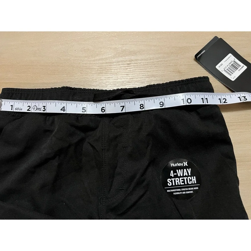 NWT Hurley Boys Hybrid Pull-On Shorts Size Youth 7 Elastic Waist Black Stretch‎